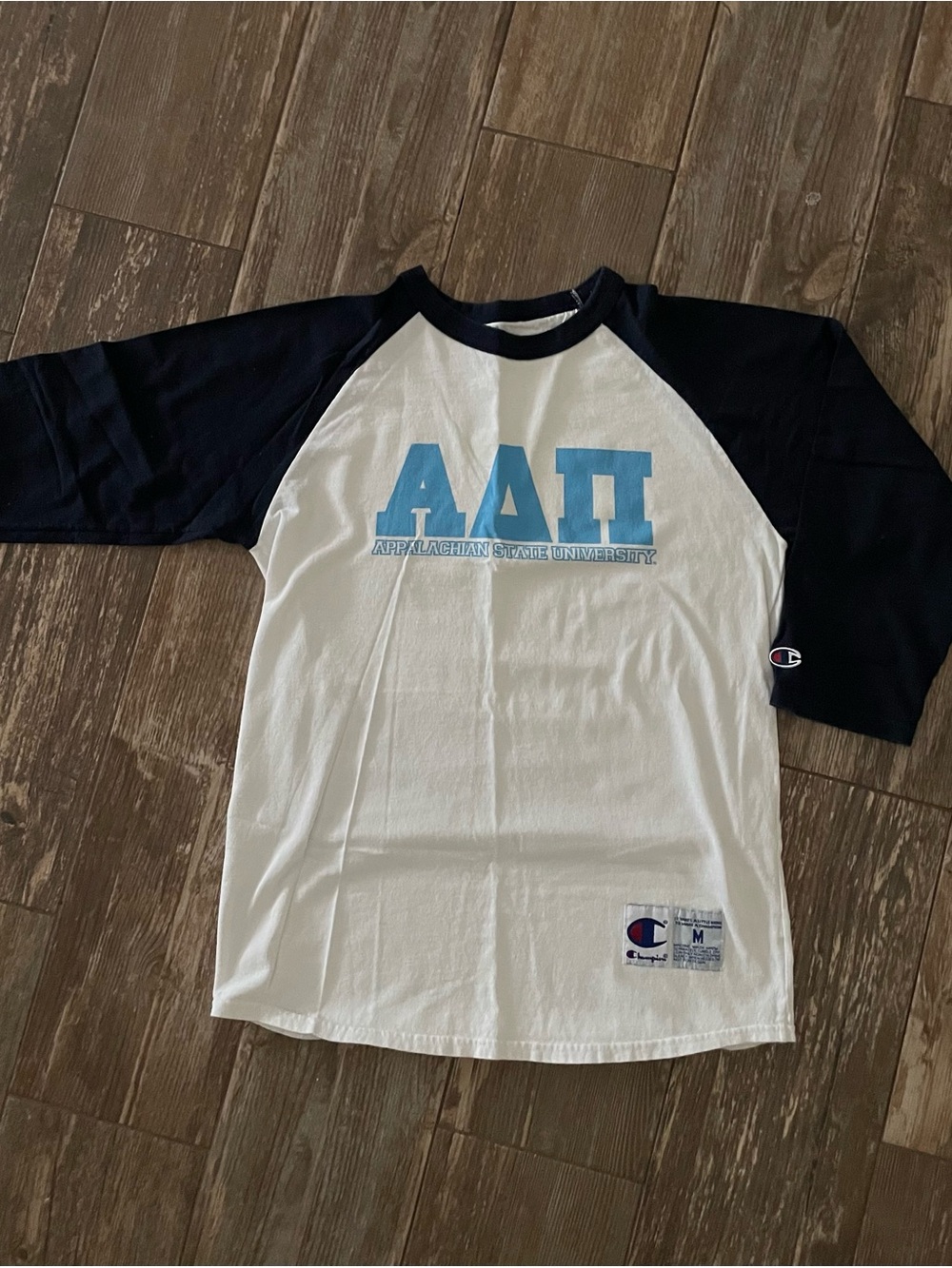 ADPi 2012 Bid Day- Champion White and Navy Tee with Light Blue Appalachian State